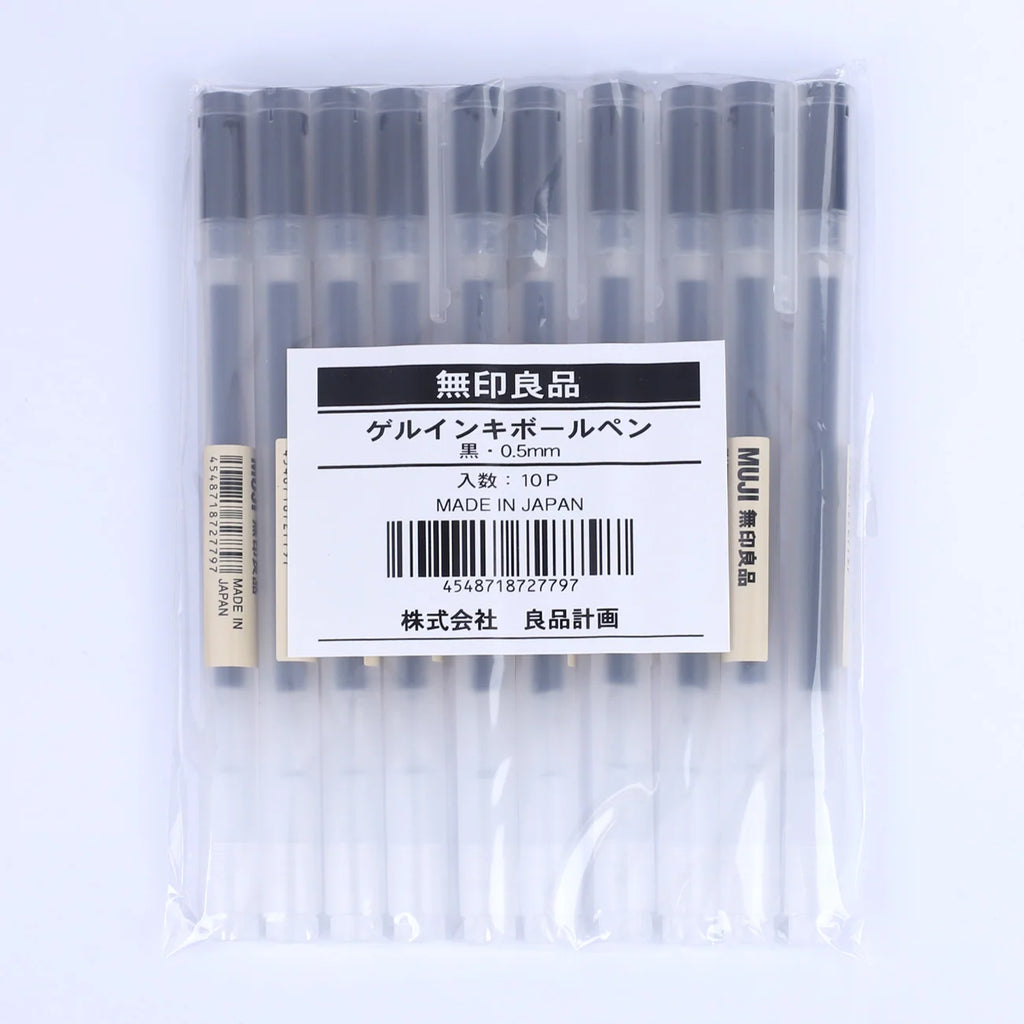 0.5 mm Black Gel Ink Pens, Pack of 10
