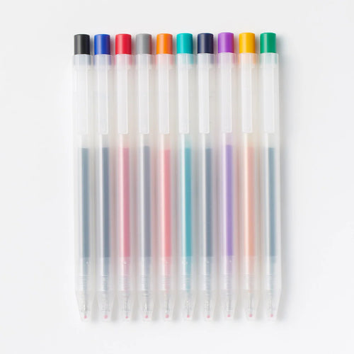 0.5 mm Gel Ink Pen Set with 10 Vibrant Colors, Smooth Quick-Drying Writing Pens for Journaling and Sketching