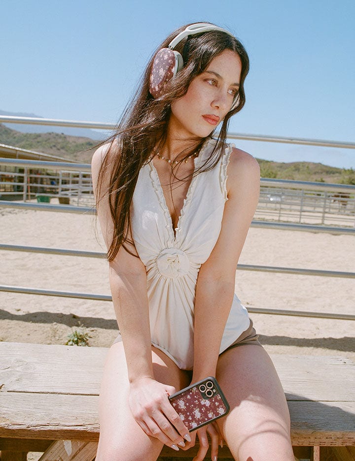 Brown Floral Airpod Max Case