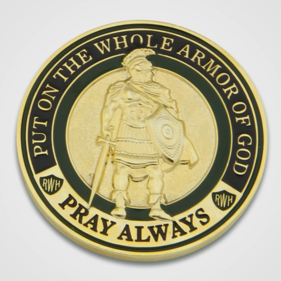1.75-Inch Armor of God Challenge Coin in Brass