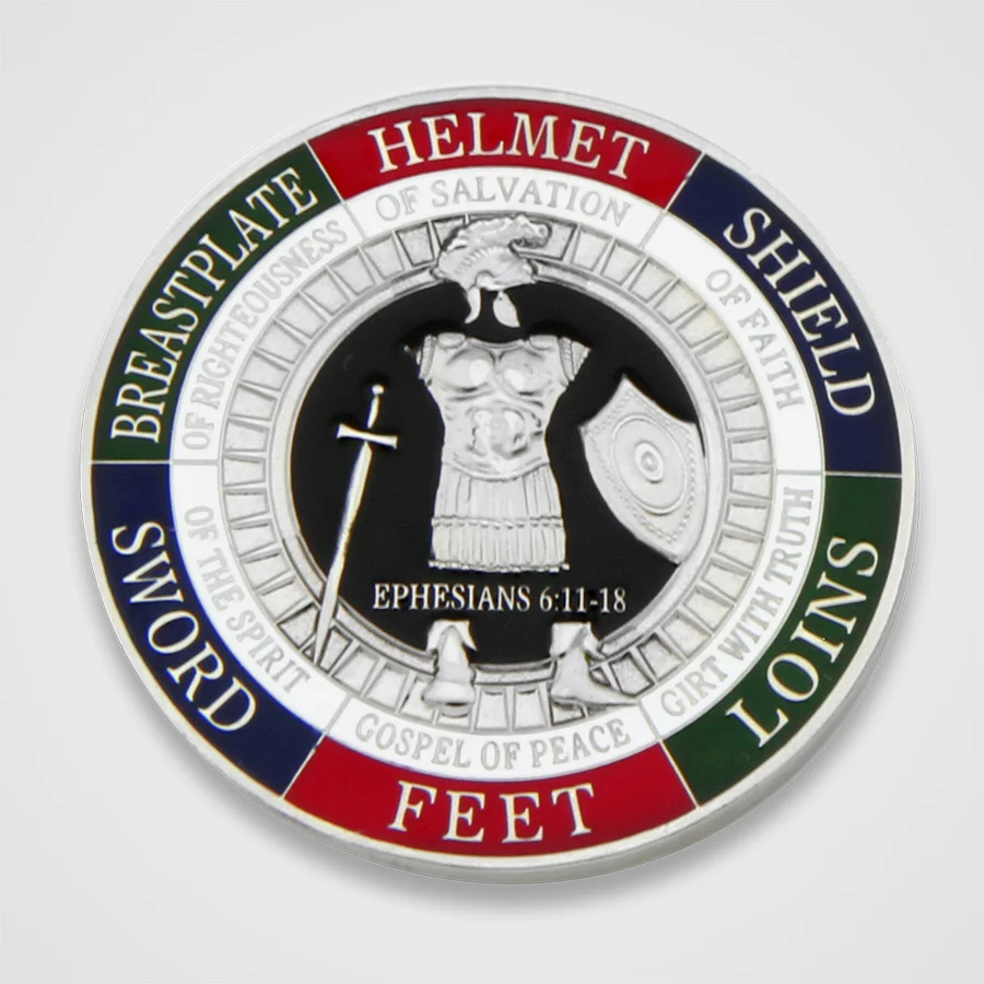 1.75-Inch Armor of God Challenge Coin in Brass