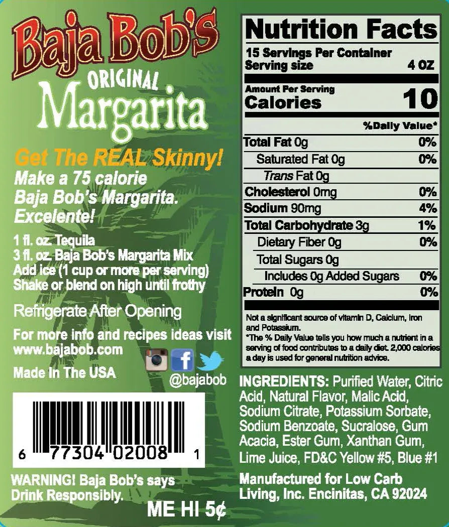 1.75 Liter Sugar Free Lime Margarita Mix