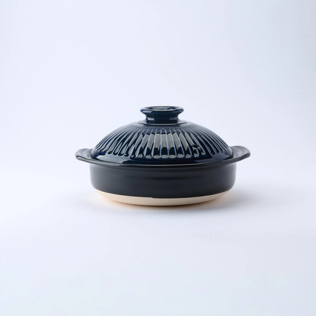 1.9 L Japanese Donabe Clay Cooking Pot, Navy