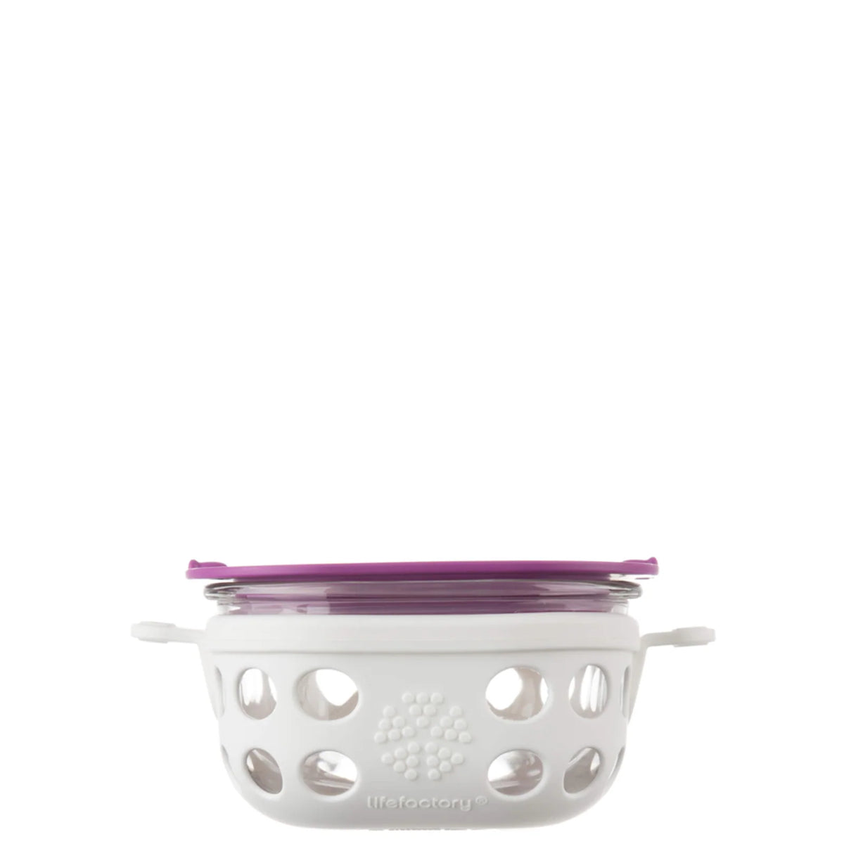 1 Cup Glass Food Storage Container, Optic White, Huckleberry