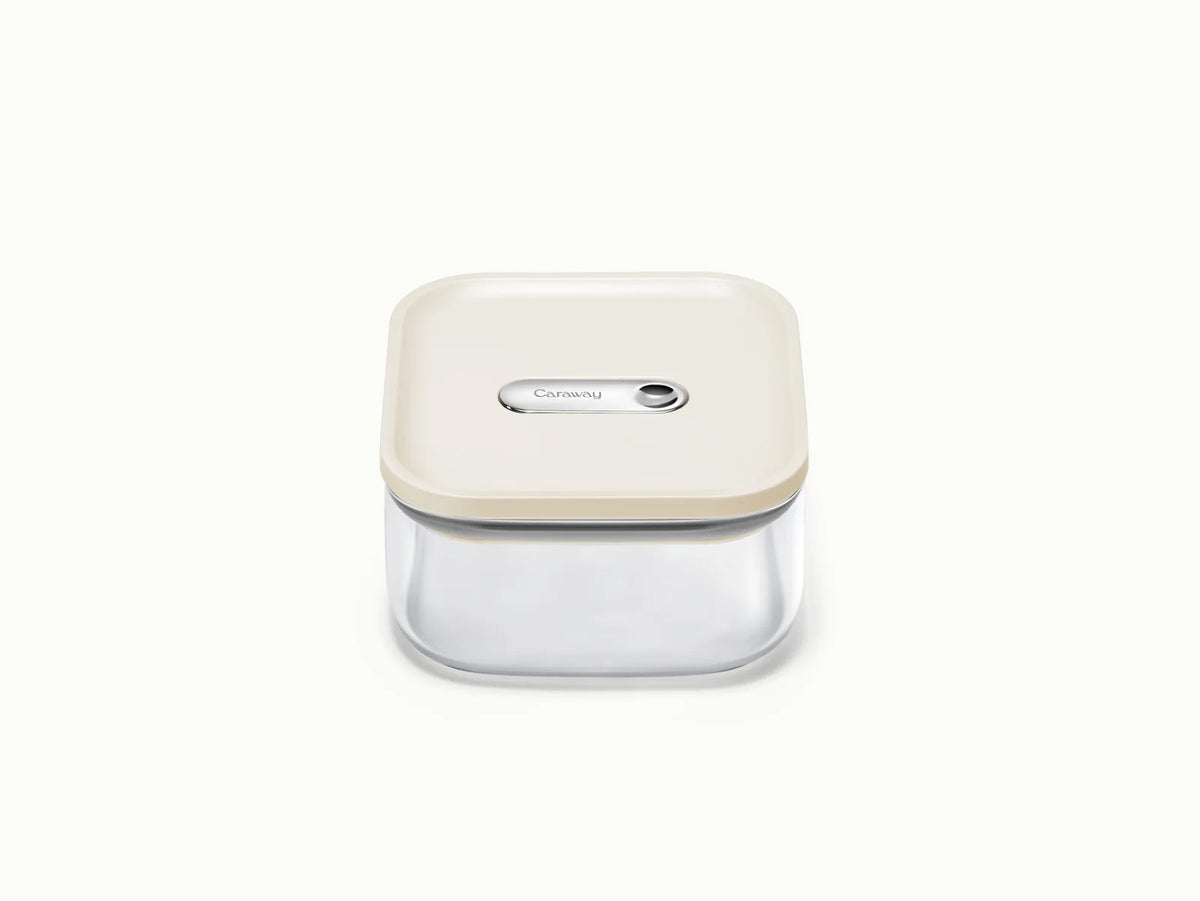 1 qt Glass Airtight Food Storage Container, Cream