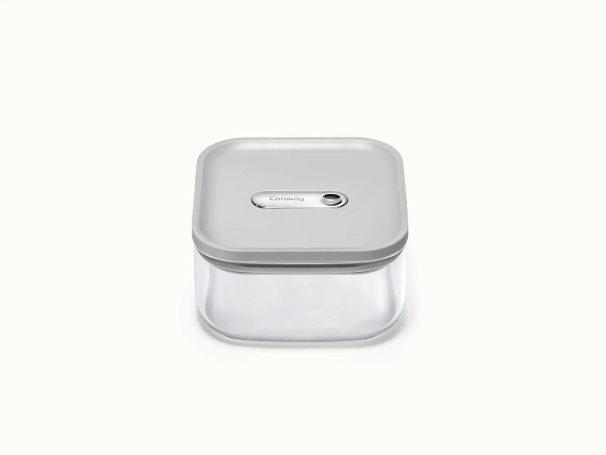 1 qt Glass Airtight Food Storage Container, Gray