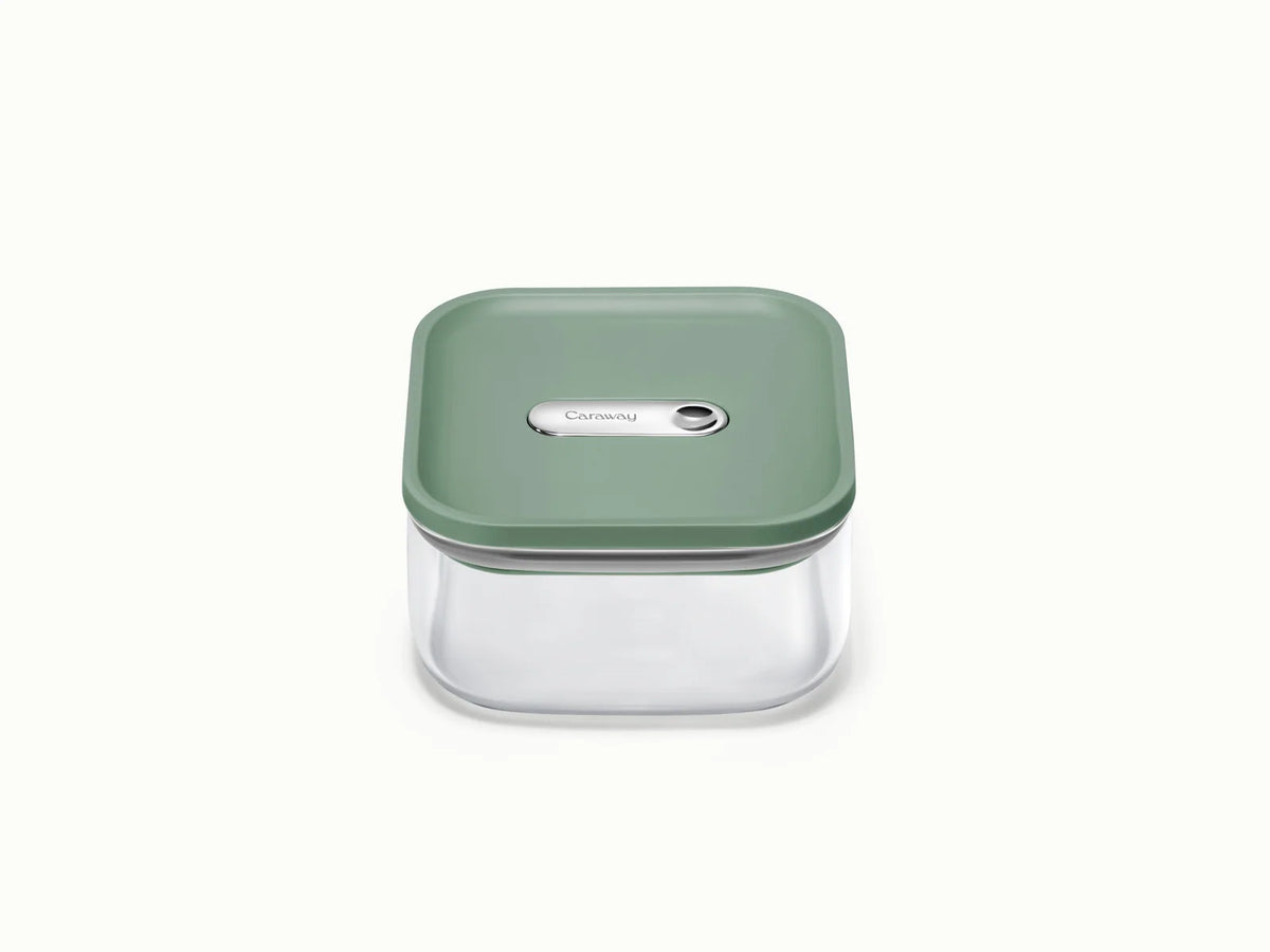 1 qt Glass Airtight Food Storage Container, Sage