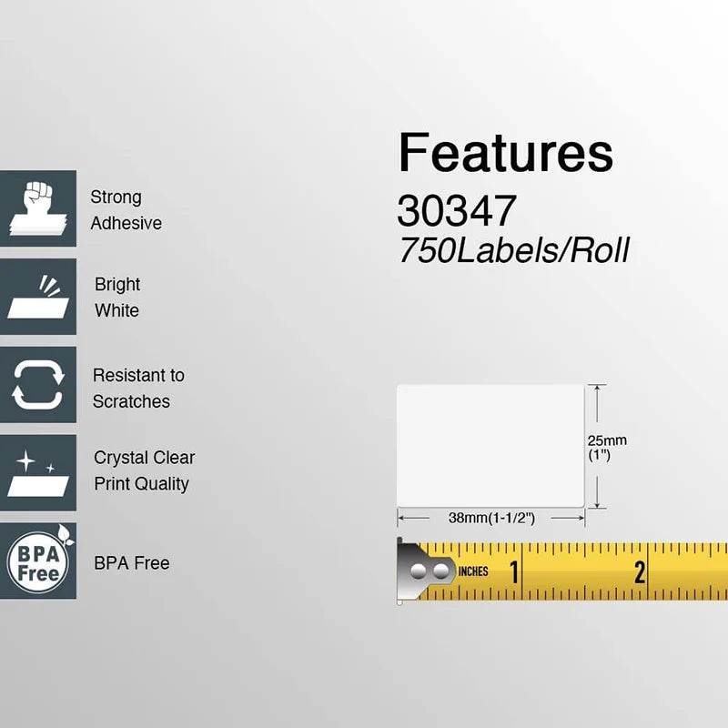 1" x 1-1/2" Book Spine Thermal Label Rolls