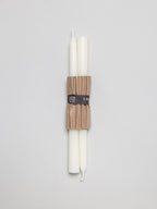 10-Inch Pure Beeswax Taper Candles, Set of Two, Hand Poured in, Cream