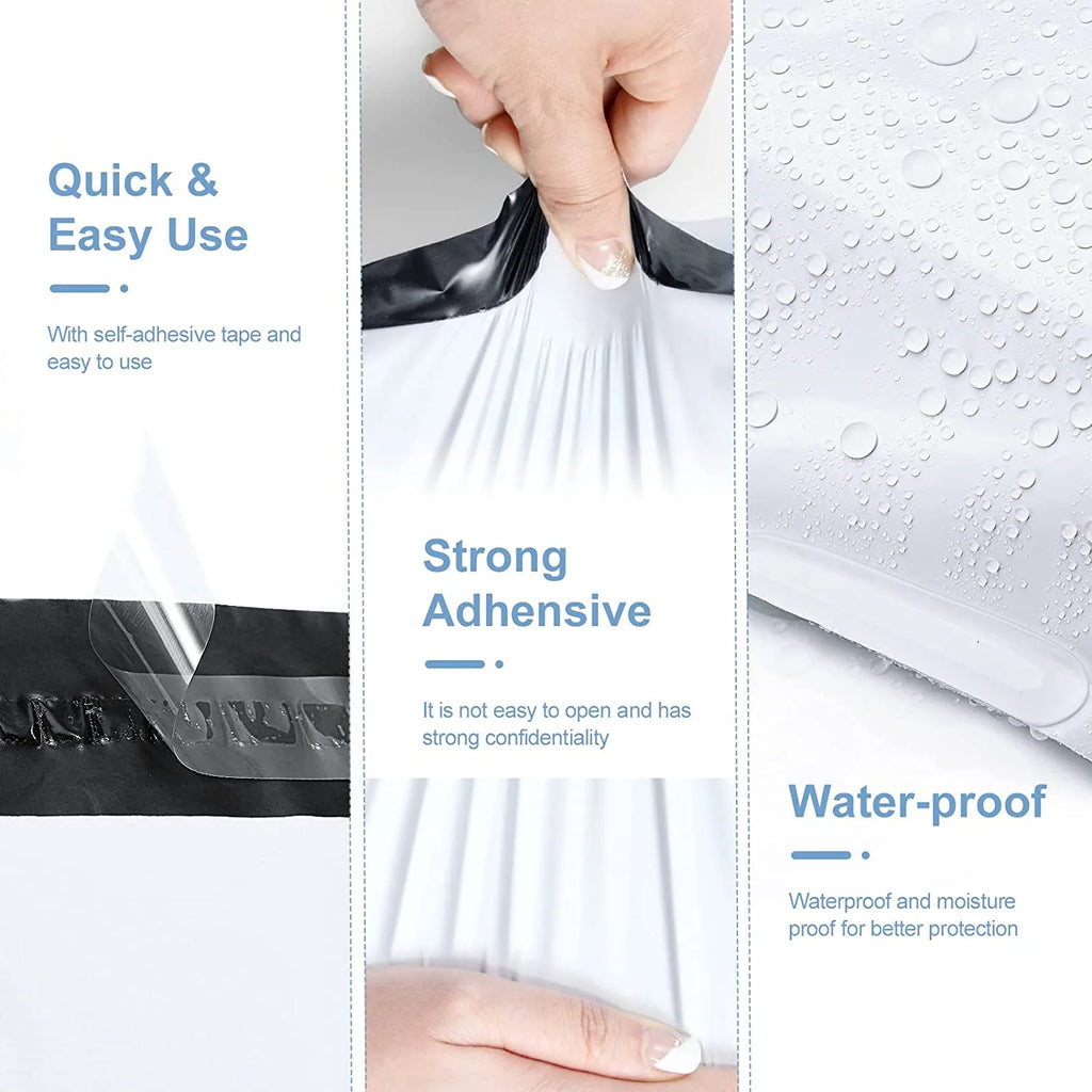 10 x 13 Inch Poly Mailer Shipping Bags, Self-Sealing Recyclable Envelopes for Apparel and Soft Goods