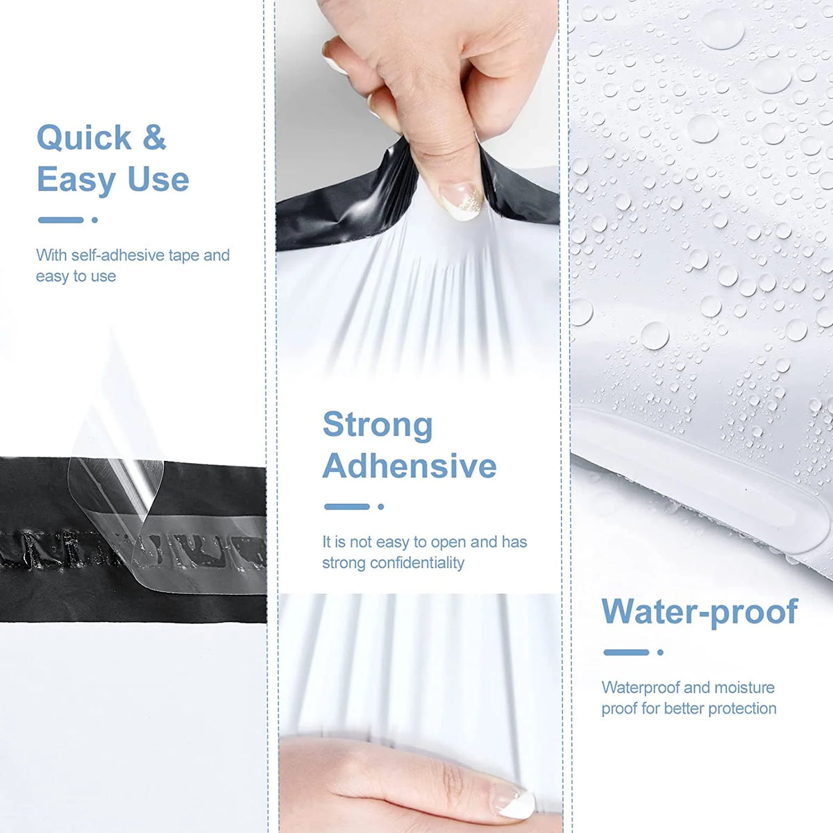 10 x 13 Inch Poly Mailer Shipping Bags, Self-Sealing Recyclable Envelopes for Apparel and Soft Goods