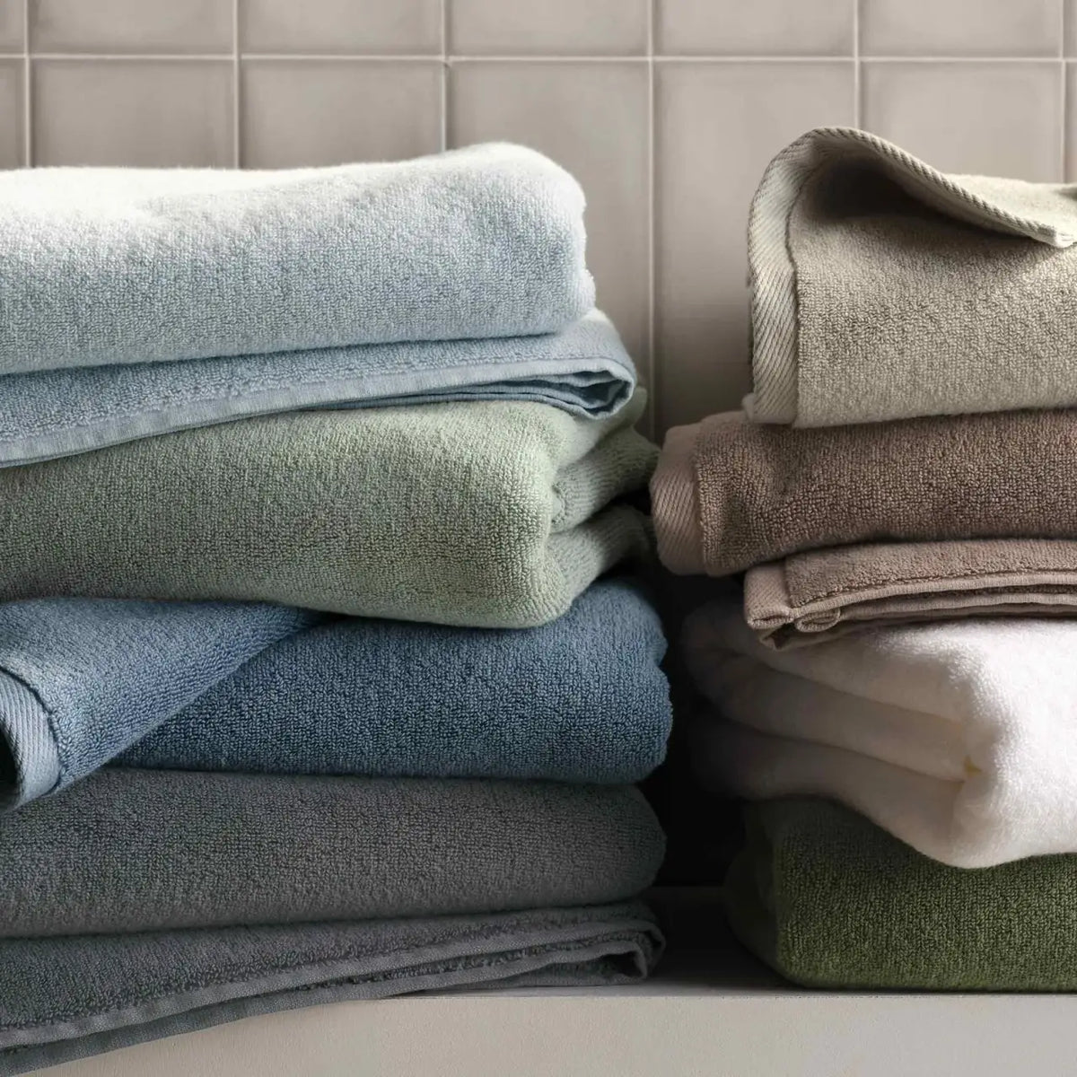 100% Aegean Turkish Cotton Hand Towels, Set of 2 in Plush 500 GSM