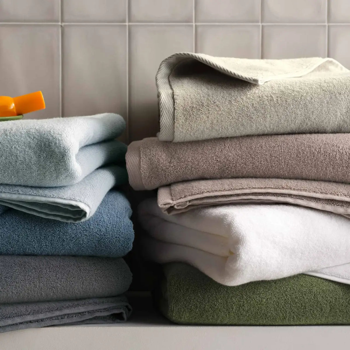 100% Aegean Turkish Cotton Hand Towels, Set of 2 in Plush 500 GSM