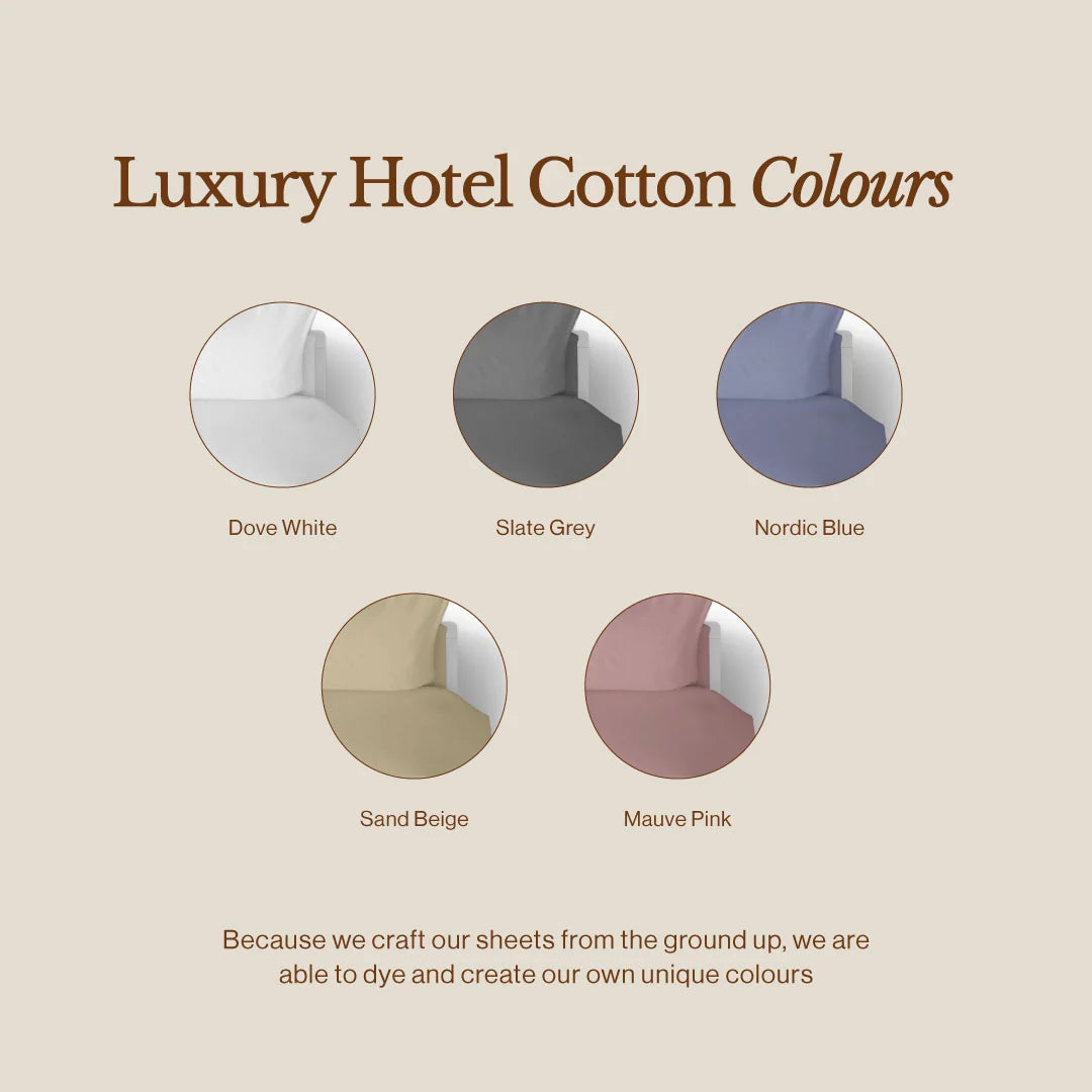 100% Cotton Hotel-Style Bedding Set with Fitted Sheet, Pillowcases and Duvet Cover in Four Sizes