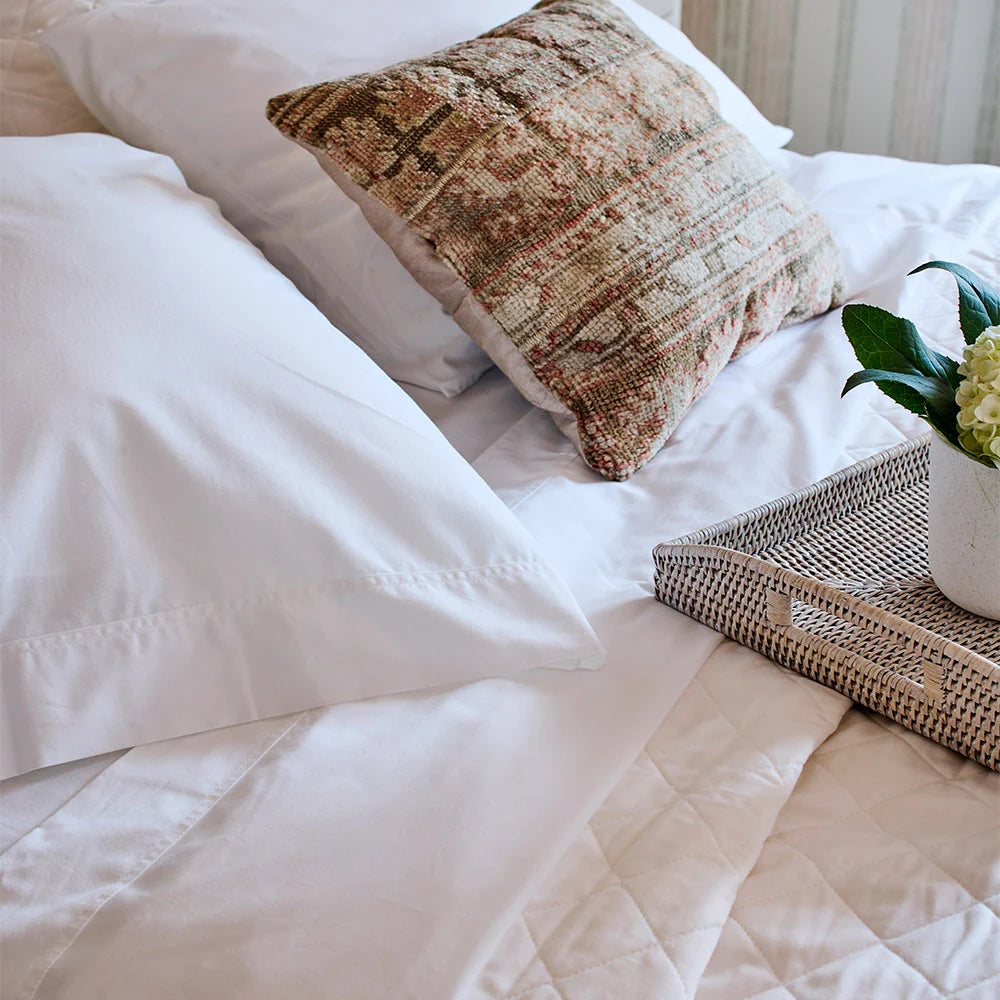 100% Cotton Percale Sheet Set with Crisp Cool Feel, Double-Hem Details, and Twin to Split King Sizes