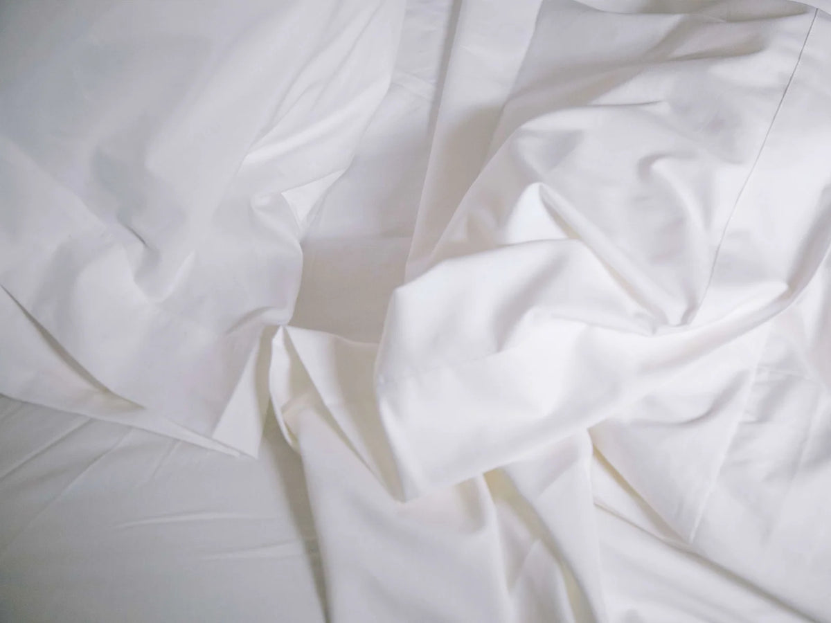 100% Cotton Percale Sheet Set with Crisp Cool Feel, Double-Hem Details, and Twin to Split King Sizes