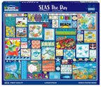 1000 Piece Beach Collage Jigsaw Puzzle, Seas the Day Design with 24 x 30 Inch Finished Size