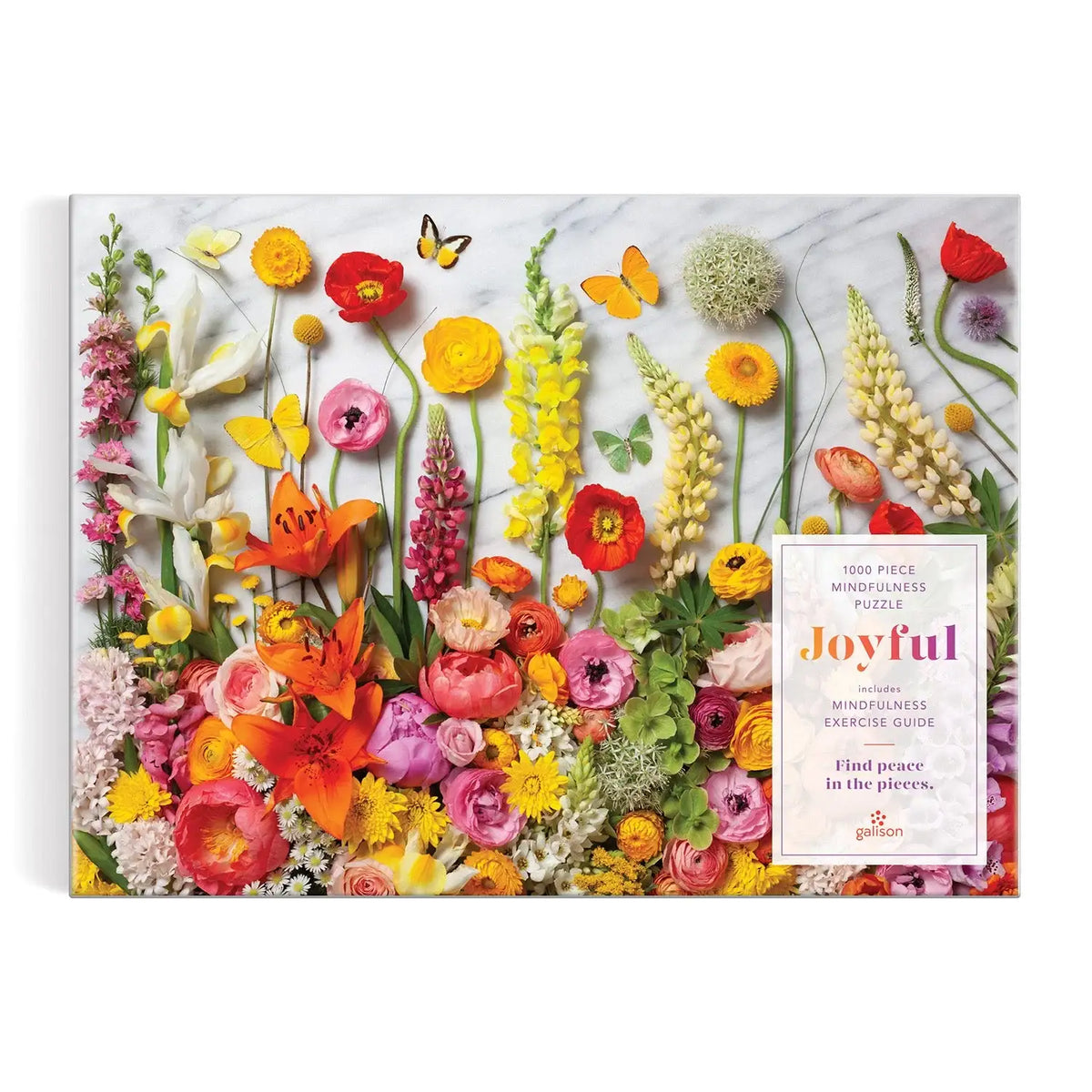 1000 Piece Flower Jigsaw Puzzle with Colorful Artwork, Mindful Assembly and Recycled Paper Packaging