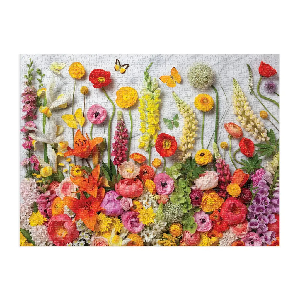 1000 Piece Flower Jigsaw Puzzle with Colorful Artwork, Mindful Assembly and Recycled Paper Packaging