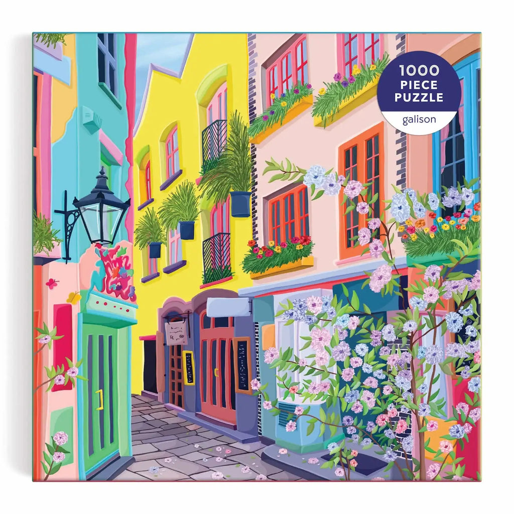 1000 Piece London Passage Jigsaw Puzzle with Color Image Insert and Reusable Square Storage Box