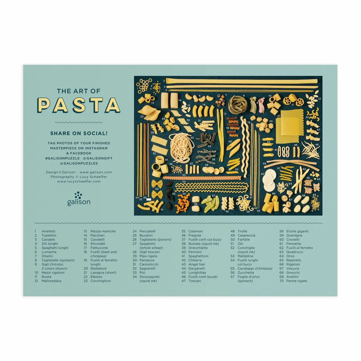 1000 Piece Pasta-Themed Jigsaw Puzzle with 20 Shaped Pieces, Ribbon Cut Design and Full-Image Insert