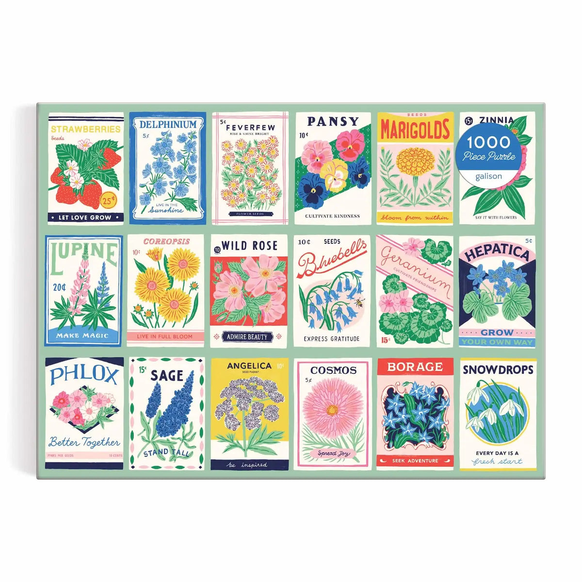 1000-Piece Vintage-Inspired Grow Your Own Way Jigsaw Puzzle with Random-Cut Pieces and Puzzle Image Insert