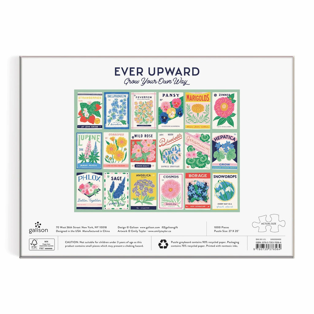 1000-Piece Vintage-Inspired Grow Your Own Way Jigsaw Puzzle with Random-Cut Pieces and Puzzle Image Insert