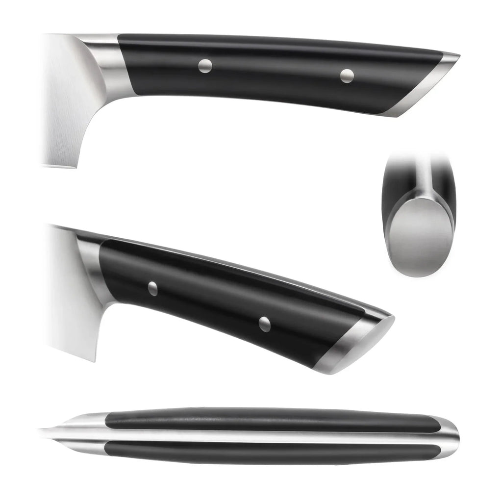 12-Piece Knife Block Set in Forged German Steel with Solid Acacia Storage and Ergonomic Handles