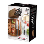 12-Piece Knife Block Set in Forged German Steel with Solid Acacia Storage and Ergonomic Handles
