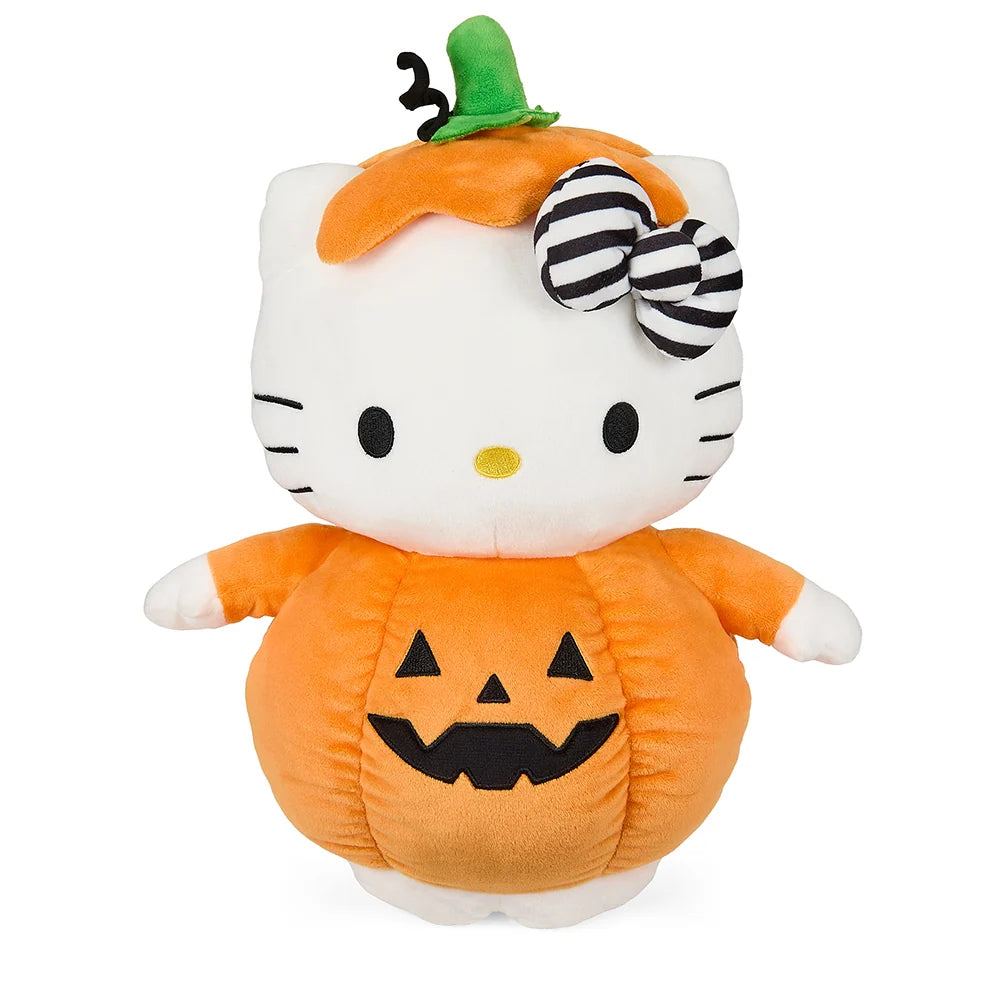13-Inch Halloween Pumpkin Plush Stuffed Animal for Kids and Collectors, Hello Kitty Seasonal Character Toy