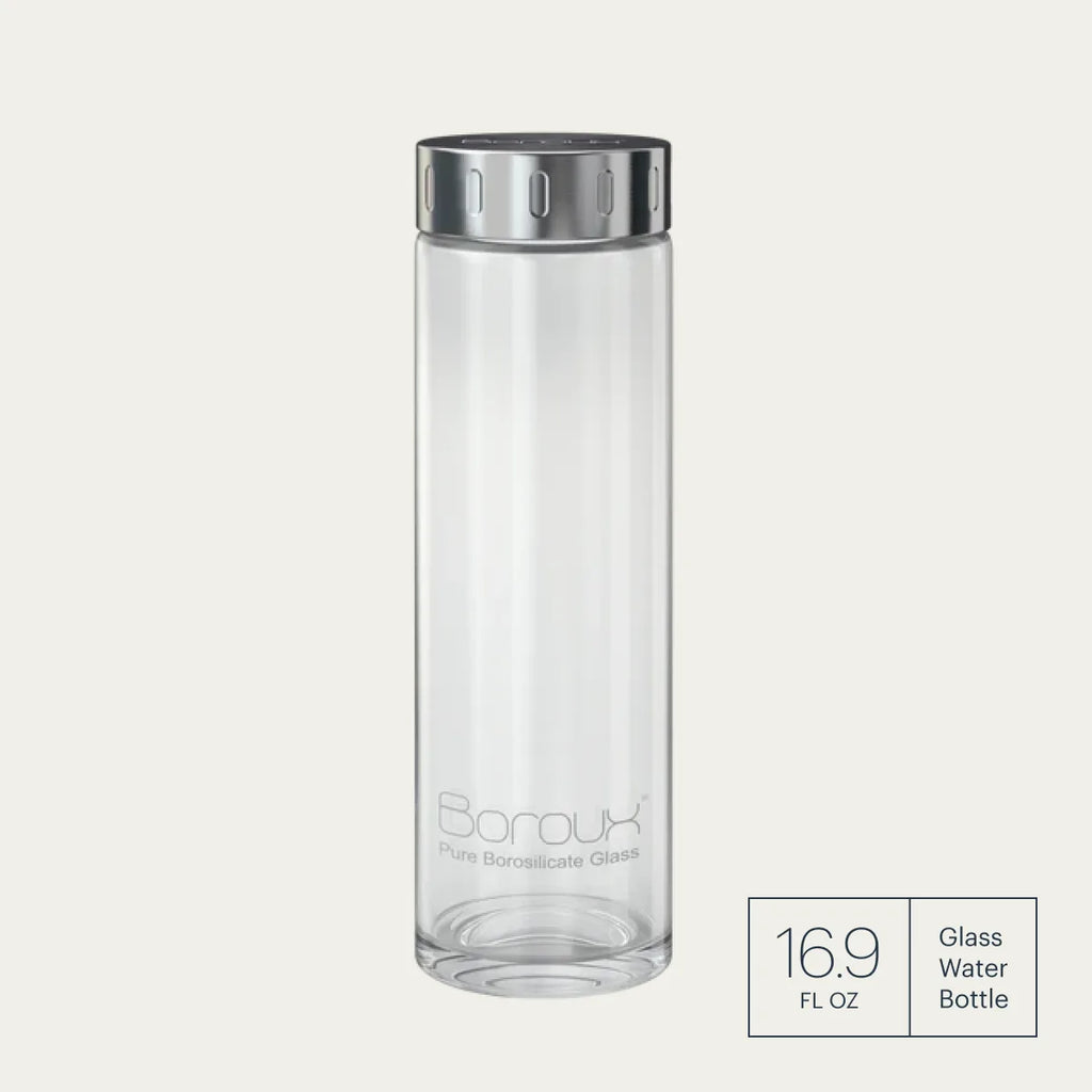 16 oz Glass Water Bottle with Wide Mouth, Dishwasher Safe Borosilicate Design for Everyday Hydration