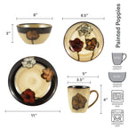 16 Piece Floral Stoneware Dinnerware Set