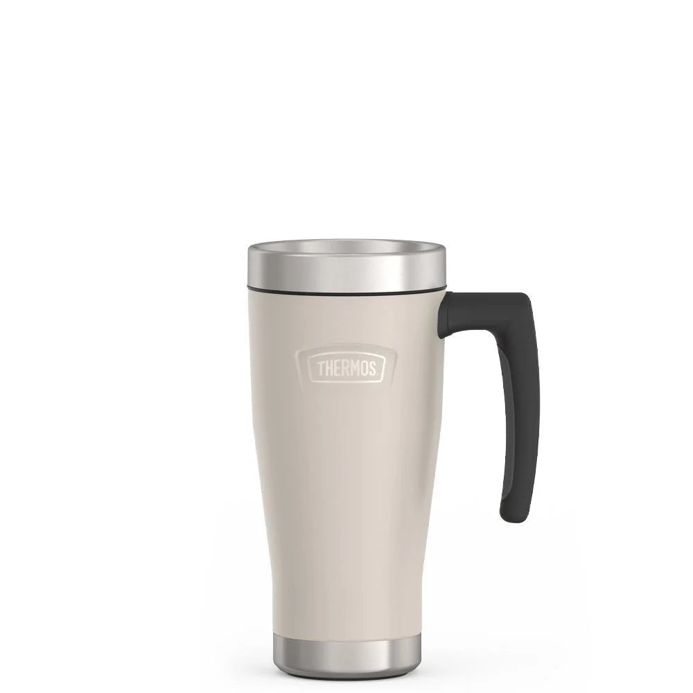 16oz Insulated Mug with Leak-Proof Slide Lock Lid and Double-Wall Vacuum Performance for Hot or Cold Drinks — SANDSTONE
