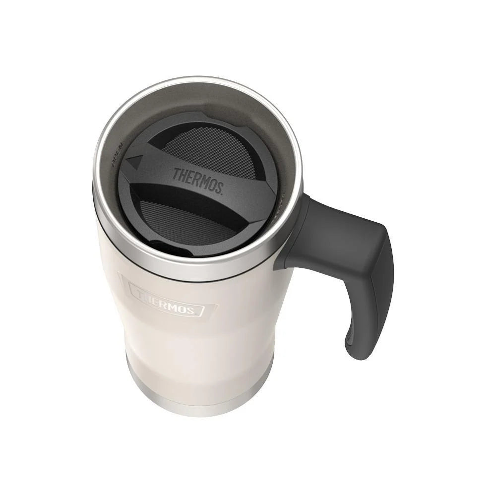 16oz Insulated Mug with Leak-Proof Slide Lock Lid and Double-Wall Vacuum Performance for Hot or Cold Drinks