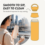 16oz Stainless Steel Tumbler with Handle, Double-Wall Insulation for Hot or Iced Coffee on the Go