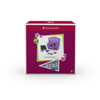 18-Inch Doll Bedroom Accessories Set with Purple Chair, Pretend CD Player, Alarm Clock Radio and Grin Pin Banner