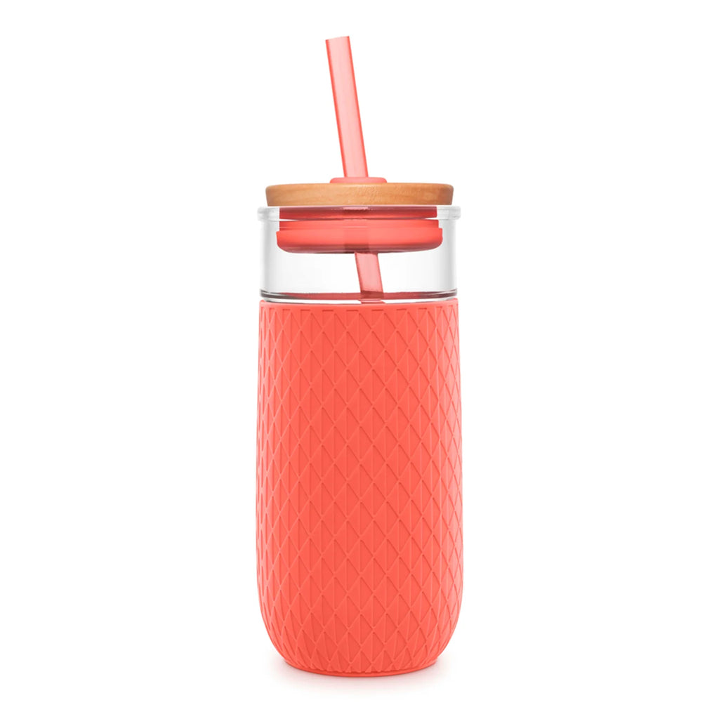 18oz Glass Tumbler, Coral
