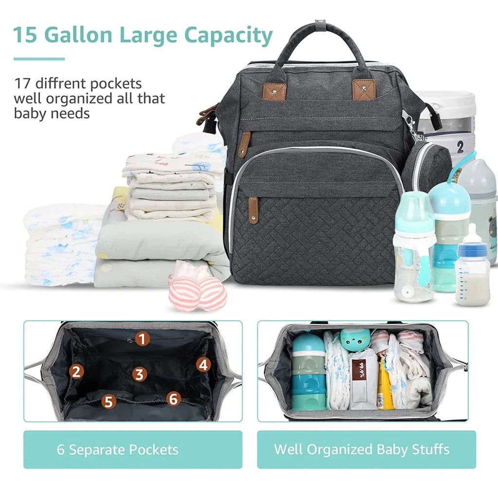 19-Pocket Diaper Bag Backpack