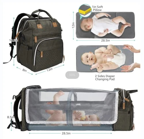 19-Pocket Diaper Bag Backpack