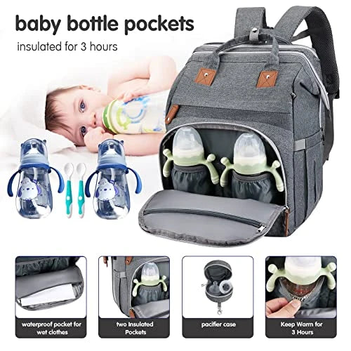19-Pocket Diaper Bag Backpack