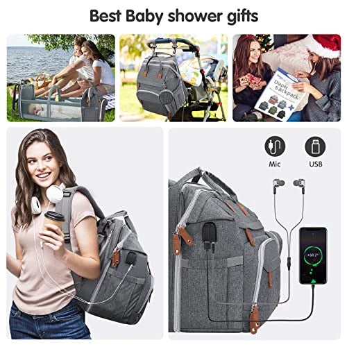 19-Pocket Diaper Bag Backpack