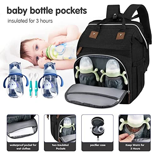 19-Pocket Diaper Bag Backpack