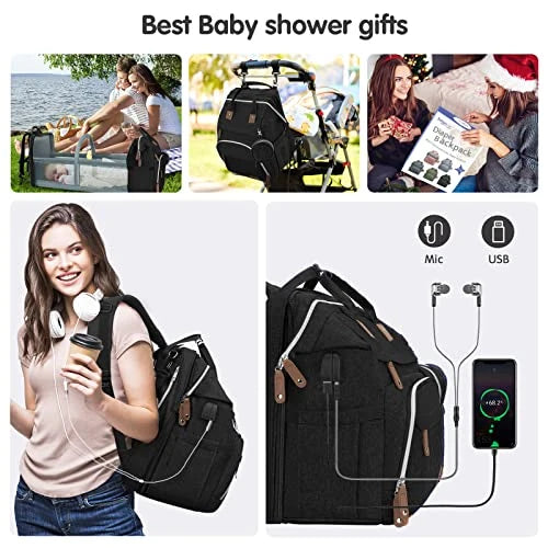 19-Pocket Diaper Bag Backpack