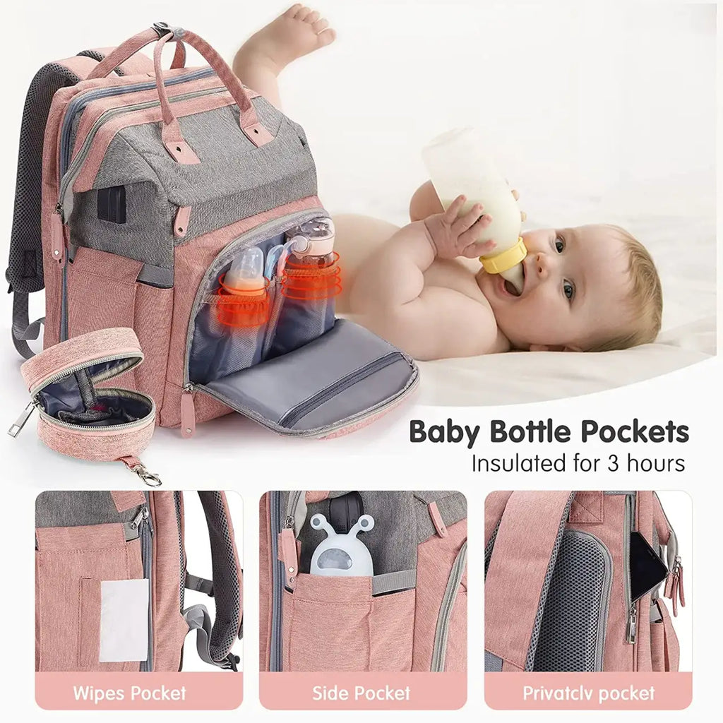 19-Pocket Diaper Bag Backpack