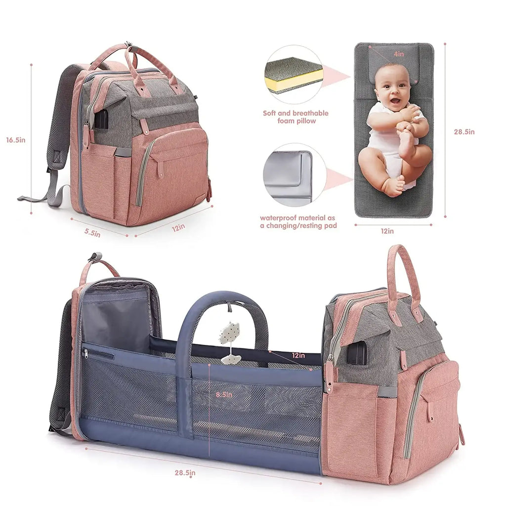 19-Pocket Diaper Bag Backpack