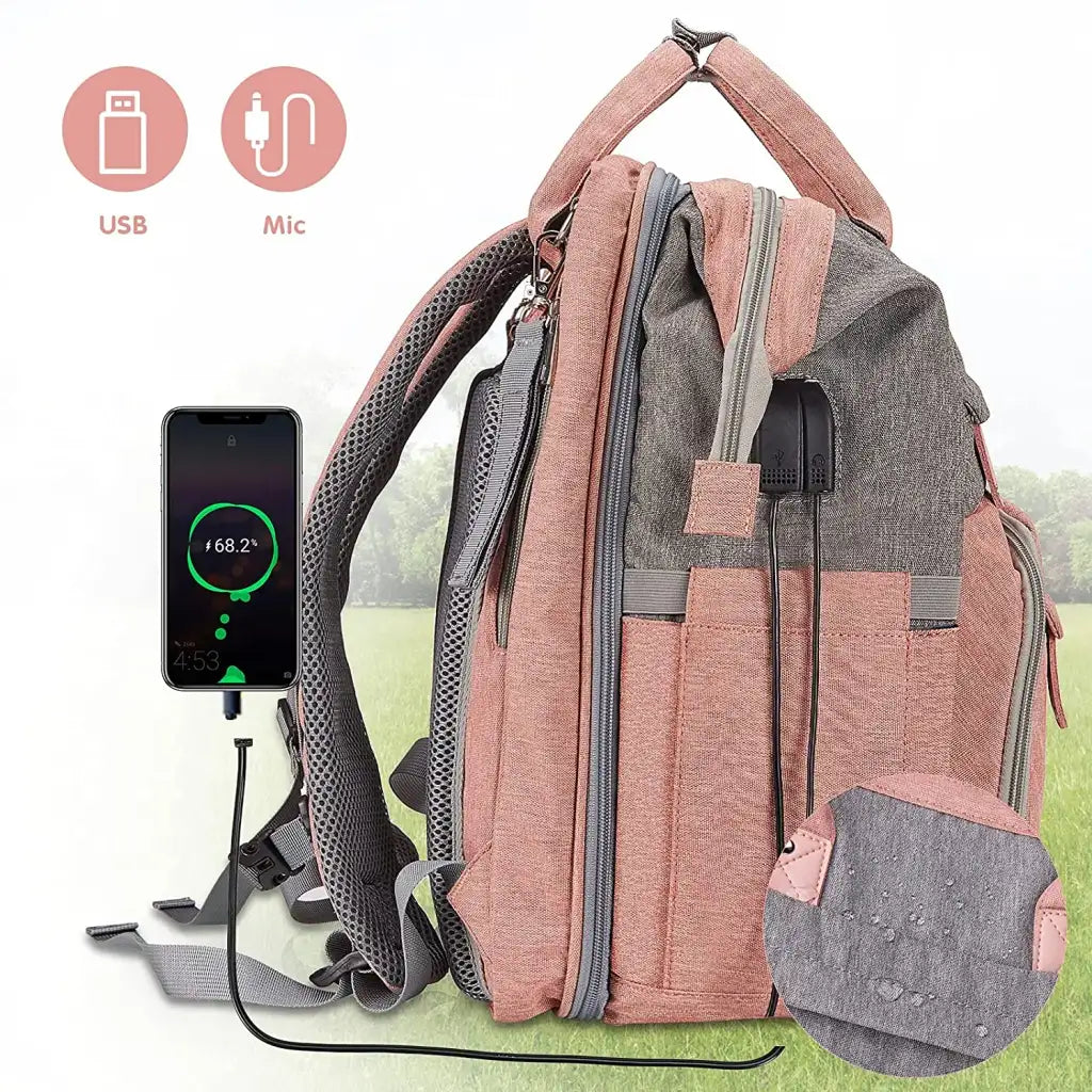 19-Pocket Diaper Bag Backpack