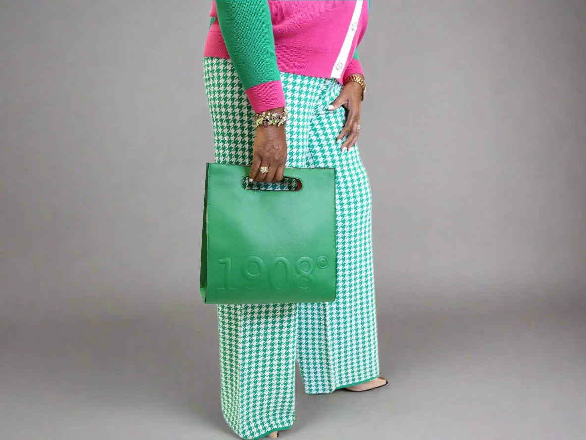 1908 Briefcase Handbag with Detachable Shoulder Strap, Snap Closure, Protective Feet and Pink Lining