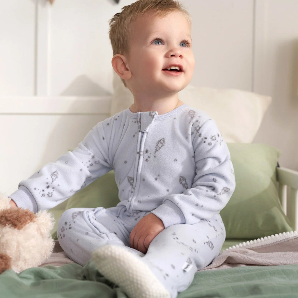 2-Pack Footed Fleece Pajamas for Babies and Toddlers with Soft Microfleece and Two-Way Zippers