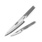 2-Piece Hollow Edge Chef Knife Set with Japanese Stainless Steel Blades and Comfortable Dimpled Handles