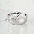 2-Quart Polished Stainless Steel Saucier Pan with Tri-Ply Construction and Induction-Ready Performance